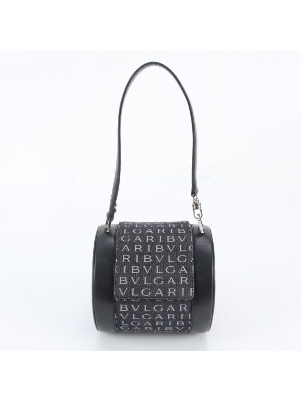 Bvlgari B.zero1 Logomania Leather Drum Shoulder Bag Handheld